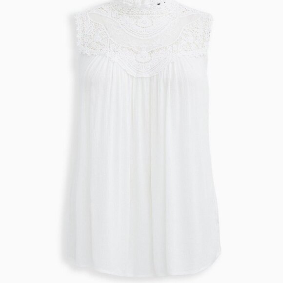 Torrid-NWT Crinkle Gauze Crochet Detail Tank - Picture 1 of 13
